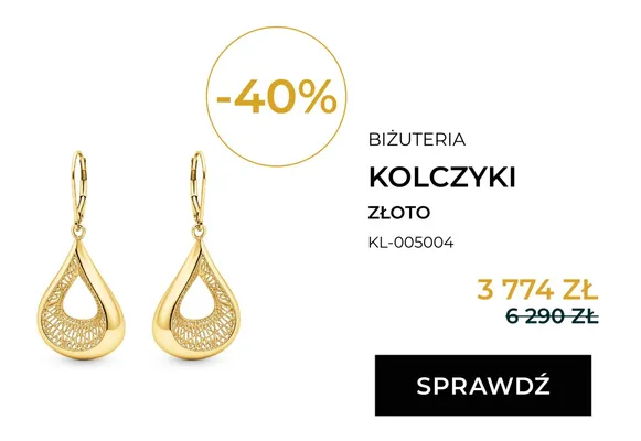 Kolczyki złote Briju Auri KL-005004 promocja w Briju