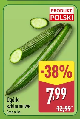 Ogórki szklarniowe polskie promocja w Aldi