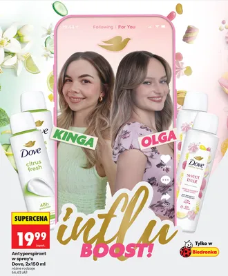 Antyperspirant w spray'u Dove citrus fresh promocja w Biedronka