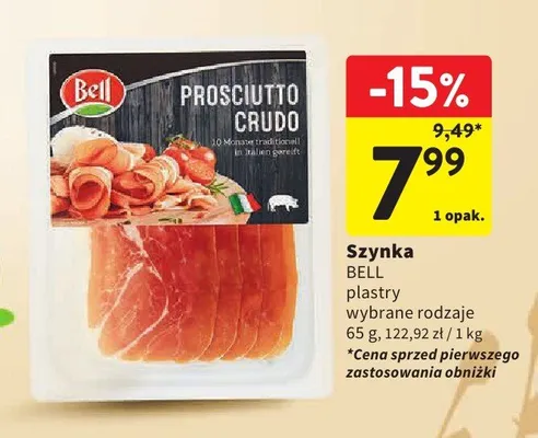 Szynka prosciutto crudo plastry wybrane rodzaje promocja w Intermarche