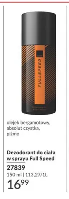 Dezodorant do ciała w sprayu Avon Full Speed promocja w AVON