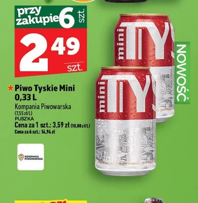 Piwo Tyskie Gronie Mini promocja w TOPAZ