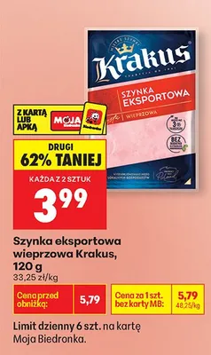 Szynka eksportowa wieprzowa promocja w Biedronka