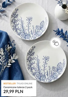 Talerze ceramiczne 2-pak promocja w Sinsay
