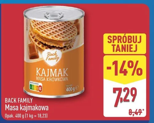 Masa kajmakowa Back Family promocja w Aldi
