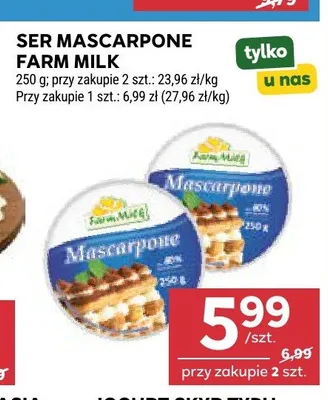 Ser mascarpone Farm Milk promocja w Stokrotka