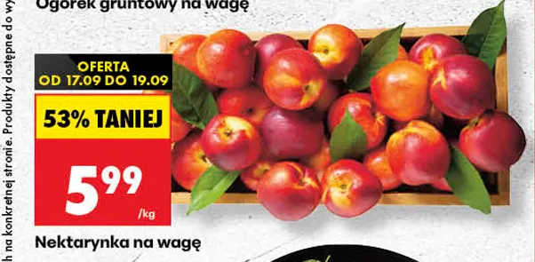 Nektarynka na wagę promocja w Biedronka