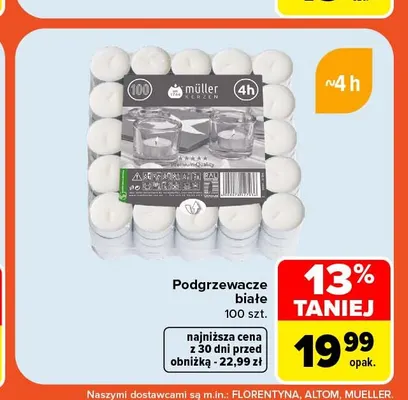 Podgrzewacze białe Müller promocja w Carrefour
