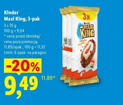 Kinder Maxi King 3-pak promocja w Lidl