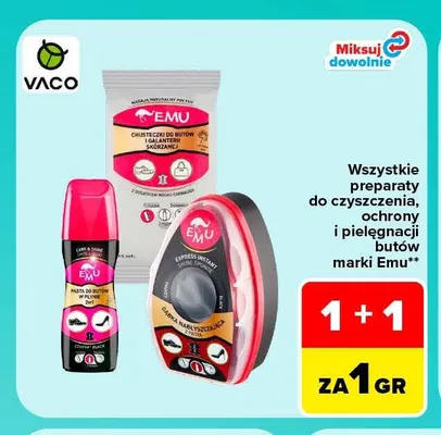 Preparaty do czyszczenia, ochrony i pielęgnacji butów Emu promocja w Carrefour