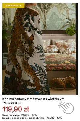 Koc żakardowy z motywem zwierzęcym 160x200 cm promocja w Medicine