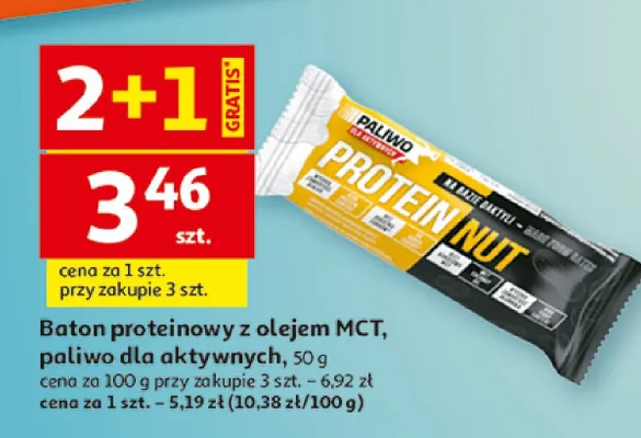 Baton proteinowy z olejem MCT, paliwo dla aktywnych promocja w Auchan