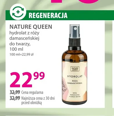 Hydrolat z róży damasceńskiej do twarzy Nature Queen promocja w Hebe