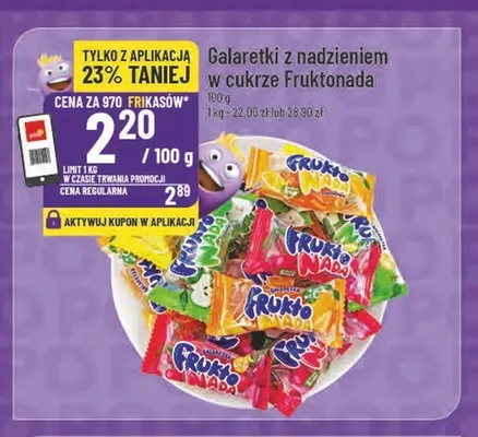 Galaretki z nadzieniem w cukrze Fruktonada promocja w POLOmarket