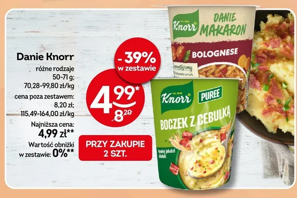 Danie Puree Boczek z cebulką Knorr promocja w Żabka