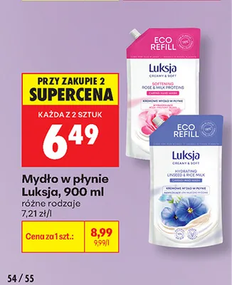 Mydło w płynie Luksja Rose & Milk Proteins zapas promocja w Biedronka