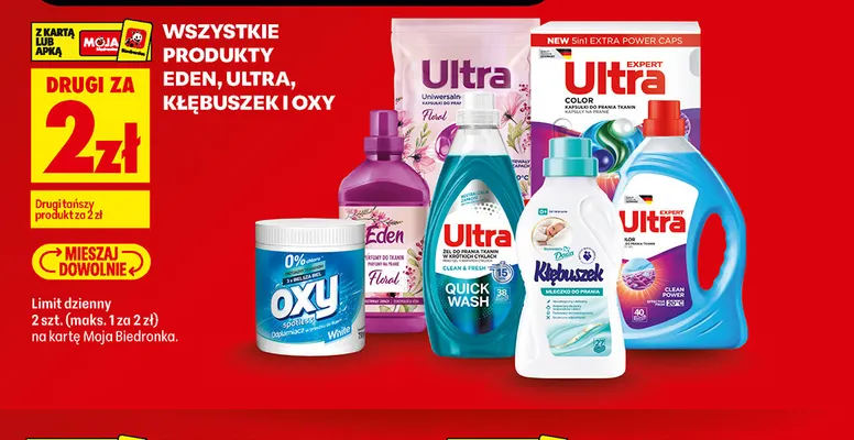 Produkty Eden Ultra Kłębuszek i Oxy promocja w Biedronka