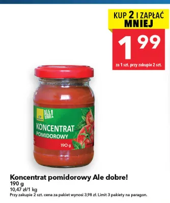 Koncentrat pomidorowy Ale dobre! 190 g promocja w LEWIATAN