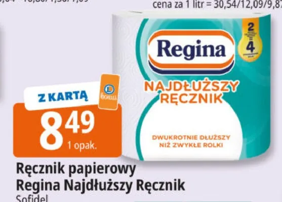 Ręcznik papierowy Regina Najdłuższy Ręcznik nadruk 2-pak promocja w Leclerc