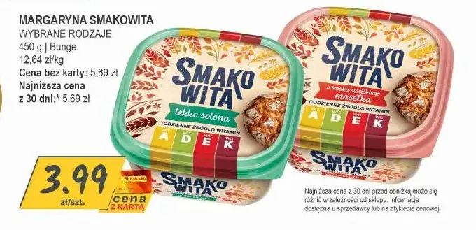 Margaryna Smakowita lekko solona promocja w Słoneczko