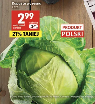 Kapusta wczesna polska promocja w Delikatesy Centrum