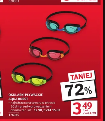 Okularki pływackie Aqua Burst promocja w Selgros