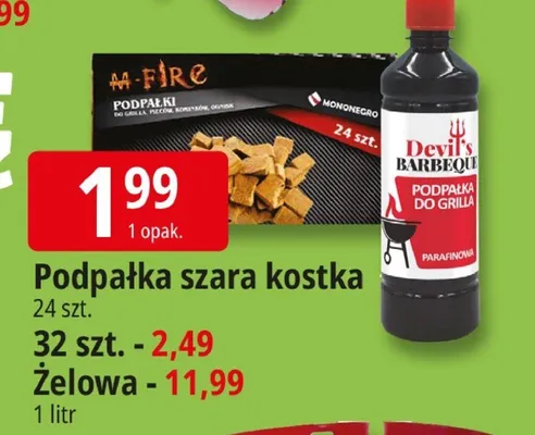 Podpałka szara kostka 24 szt. promocja w Leclerc