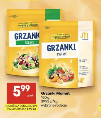 Grzanki Mamut pszenne promocja w Delikatesy Centrum