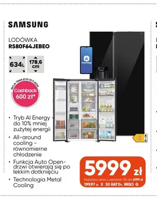 Lodówka RS80F64JEBEO Samsung promocja w Max Elektro