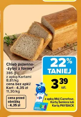 Chleb pszenno-żytni z formy promocja w Carrefour Market