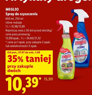 Spray do czyszczenia Odtłuszczacz Meglio promocja w Lidl