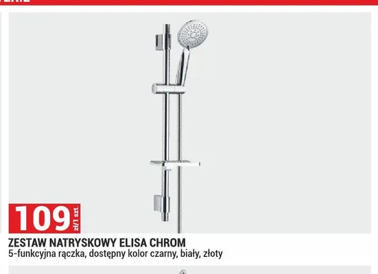 Zestaw natryskowy Elisa chrom 5-funkcyjna rączka promocja w Merkury Market