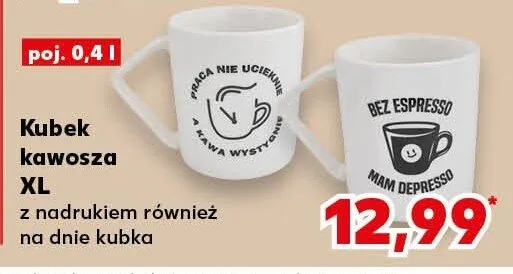 Kubek kawosza XL z nadrkiem promocja w Kaufland