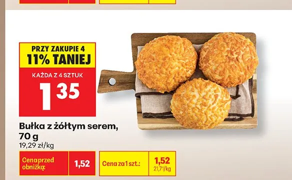 Bułka z żółtym serem promocja w Biedronka