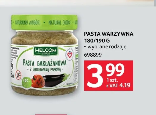 Pasta warzywna Helcom promocja w Selgros