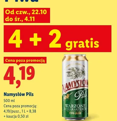 Piwo Namysłów Pils promocja w Lidl