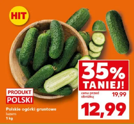 Ogórki gruntowe luzem promocja w Kaufland