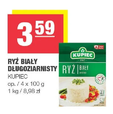 Ryż biały długoziarnisty Kupiec promocja w SPAR