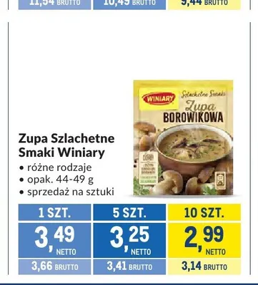 Zupa Szlachetne Smaki Winiary promocja w Makro