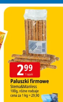 Paluszki firmowe Stema & Manless promocja w Leclerc