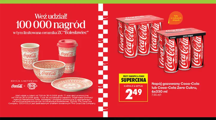 Napój gazowany Coca-Cola 6-pak promocja w Biedronka