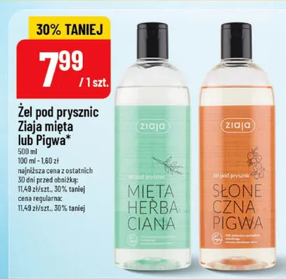 Żel pod prysznic Ziaja mięta herbaciana promocja w POLOmarket