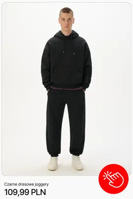Czarne dresowe joggery Cropp promocja w Cropp