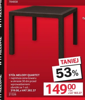 Stół Melody Quartet promocja w Selgros