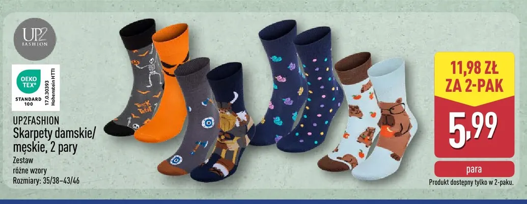 Skarpety męskie 2-pak UP2Fashion promocja w Aldi