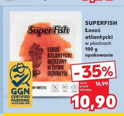 Łosoś atlantycki w plastrach SUPERFISH promocja w Kaufland