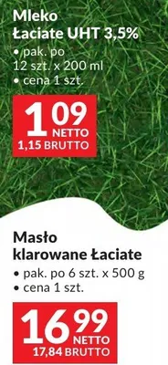 Mleko łaciate UHT 3,5% promocja w Makro