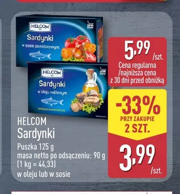 Sardynki w oleju roślinnym Helcom promocja w Aldi