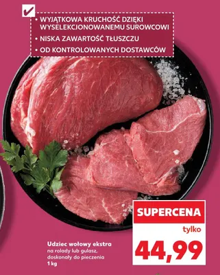 Udziec wołowy ekstra na rolady lub gulasz doskonały do pieczenia promocja w Kaufland