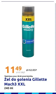 Żel do golenia Gillette Mach3 XXL promocja w Action